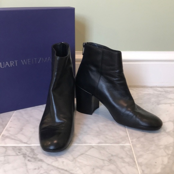 Stuart Weitzman Shoes - Stuart Weitzman Bacari Leather Ankle Boots with box